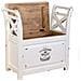 Sgabello In Legno E Metallo Con Cuscino Bianco 72x33x73h - Foto miniatura 3