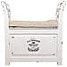 Sgabello In Legno E Metallo Con Cuscino Bianco 72x33x73h - Foto miniatura 5