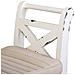Sgabello In Legno E Metallo Con Cuscino Bianco 72x33x73h - Foto miniatura 7