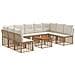 Set di divani da esterno 10 pcs Naturale e Bianco Crema - Foto miniatura 1