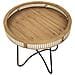 Tavolino Rotondo Fuji In Rattan E Ferro Nero — Ø 60 Cm - Foto miniatura 2