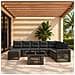 Set Divano da Giardino 9 pz Grigio e Grigio Scuro polyrattan - Foto miniatura 6