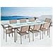 Set Tavolo E Sedie Da Giardino - In Vetro Temperato E Fibra Tessile Beige - Tavolo 220 Con 8 Sedie - Grosseto - Foto miniatura 2