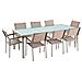 Set Tavolo E Sedie Da Giardino - In Vetro Temperato E Fibra Tessile Beige - Tavolo 220 Con 8 Sedie - Grosseto - Foto miniatura 17