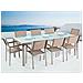 Set Tavolo E Sedie Da Giardino - In Vetro Temperato E Fibra Tessile Beige - Tavolo 220 Con 8 Sedie - Grosseto - Foto miniatura 8