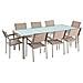 Set Tavolo E Sedie Da Giardino - In Vetro Temperato E Fibra Tessile Beige - Tavolo 220 Con 8 Sedie - Grosseto - Foto miniatura 9