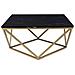 Tavolino Da Caffè Con Piano Nero Ad Effetto Marmo E Gambe Oro Malibu - Foto miniatura 1
