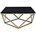 Tavolino Da Caffè Con Piano Nero Ad Effetto Marmo E Gambe Oro Malibu - Foto miniatura 9