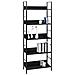 Scaffale Libri 5 Ripiani Nero 60x27,6x128,5cm Legno Multistrato - Foto miniatura 2