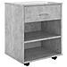 Mobiletto con Ruote Grigio Cemento 46x36x59cm Legno Multistrato - Foto miniatura 2