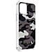 Cover Iphone 12 E 12 Pro Con Cordino Design Camouflage Grigio Guess - Foto miniatura 2