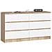 Cassettiera K140, 6 cassetti, 138x40x77 cm, Colore Sonoma Quercia e Bianco - Foto miniatura 1