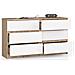 Cassettiera K140, 6 cassetti, 138x40x77 cm, Colore Sonoma Quercia e Bianco - Foto miniatura 2