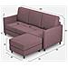 Divano Karay 3 Posti (tre Sedute Da 60cm) + Pouf Misure Esterne L. 198 P. 155 Colore Prugna - Foto miniatura 3