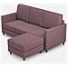 Divano Karay 3 Posti (tre Sedute Da 60cm) + Pouf Misure Esterne L. 198 P. 155 Colore Prugna - Foto miniatura 1
