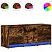 Mobile Porta TV con LED Rovere Fumo 97x34x40 cm in Truciolato - Foto miniatura 1