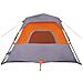 Tenda Campeggio 6 Persone Grigio e Arancione Impermeabile - Foto miniatura 8