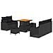 Set di Divani da Giardino 8 Pezzi con Cuscini Nero Polyrattan Acacia, Divano da Giardino per 2 Persone con Cuscini Nero Polyrattan, Set da Pranzo da Giardino 3 Pezzi con Cuscini Nero Polyrattan Acacia - Foto miniatura 1