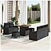 Set di Divani da Giardino 8 Pezzi con Cuscini Nero Polyrattan Acacia, Divano da Giardino per 2 Persone con Cuscini Nero Polyrattan, Set da Pranzo da Giardino 3 Pezzi con Cuscini Nero Polyrattan Acacia - Foto miniatura 2