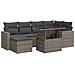 Set Divani da Giardino 7 pz con Cuscini Grigio in Polyrattan - Foto miniatura 1