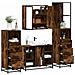 Set Mobili da Bagno 4 pz Rovere Fumo in Legno Multistrato - Foto miniatura 2