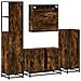 Set Mobili da Bagno 4 pz Rovere Fumo in Legno Multistrato - Foto miniatura 8