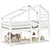 Letto a Soppalco con Tetto Bianco 90x190 cm in Legno di Pino - Foto miniatura 1