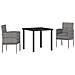 Set da Pranzo per Giardino con cuscino 3 pcs Grigio Poly Rattan - Foto miniatura 1