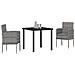 Set da Pranzo per Giardino con cuscino 3 pcs Grigio Poly Rattan - Foto miniatura 3