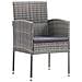 Set da Pranzo per Giardino con cuscino 3 pcs Grigio Poly Rattan - Foto miniatura 6
