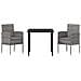 Set da Pranzo per Giardino con cuscino 3 pcs Grigio Poly Rattan - Foto miniatura 7
