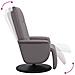 Poltrona Reclinabile con Poggiapiedi Grigia in Similpelle - Foto miniatura 6