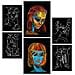 Set Di 6 Stampe Toni Di Bellezza 1 In Dipinti Decorativi Estetici Astratti Femminili Per Il Tuo Soggiorno Di Casa A3 & A4 Cornice Nera - Foto miniatura 1