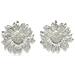 Orecchini a Bottone Floreali Color Argento - Foto miniatura 1