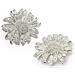 Orecchini a Bottone Floreali Color Argento - Foto miniatura 3