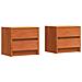 Comodini 2 pcs Marrone cerato 40 x 30.5 x 35.5 cm Legno di pino - Foto miniatura 1