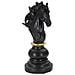 Scultura Cavallo Degli Scacchi Grande In Resina Nera E Oro - Foto miniatura 2