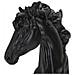 Scultura Cavallo Degli Scacchi Grande In Resina Nera E Oro - Foto miniatura 5