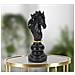 Scultura Cavallo Degli Scacchi Grande In Resina Nera E Oro - Foto miniatura 7