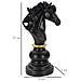 Scultura Cavallo Degli Scacchi Grande In Resina Nera E Oro - Foto miniatura 8