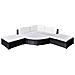 Set Mobili da Giardino 6 pz con Cuscini in Polyrattan Nero - Foto miniatura 2