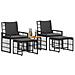 Set di Mobili da Esterno 5 pcs Nero e Grigio scuro - Foto miniatura 3