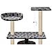 Albero Per Gatti E Tiragraffi Sisal 95 Cm Zampe Stampate Grigio - Foto miniatura 5