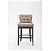 Sgabello Design Chesterfield Lakewood Antico-Scuro I Sgabello Alto Vintage in Tessuto I Sgabello Bar Design in Legno H 74 CM Tortora - Foto miniatura 2