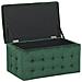 Pouf Ottomano Con Contenitore In Tessuto Verde Scuro Michigan - Foto miniatura 7