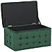 Pouf Ottomano Con Contenitore In Tessuto Verde Scuro Michigan - Foto miniatura 10