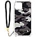 Cover Iphone 12 Pro Max Con Cordino Design Camouflage Grigio Guess - Foto miniatura 1