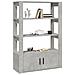 Credenza Grigio Cemento 80x30x119,5 Cm In Legno Multistrato - Foto miniatura 9