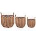 Set Di 3 Vasi Per Piante Aucuba Rattan Sintetico 26/34/44 Cm Marrone Chiaro - Foto miniatura 4