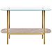 Tavolino Consolle Lovell Vetro Temperato Oro - Foto miniatura 3